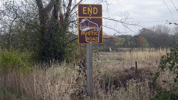 Rustic Road Ends Route Marker