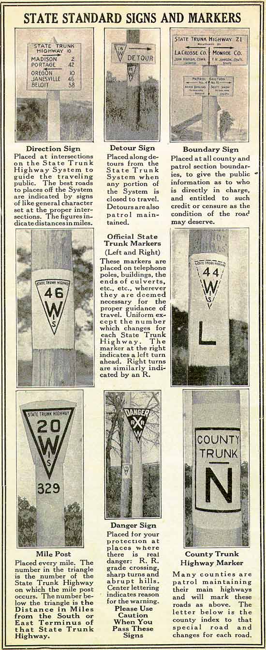 Standard Highway Markers 1921