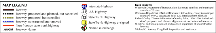 Milwaukee Freeway System Map Legend