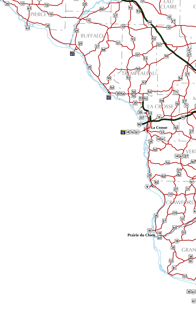Southwest Wisconsin Trunkline Map