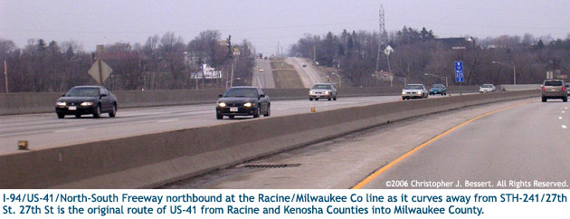 I-94/US-41/North-South Freeway at the Racine/Milwaukee Co line.