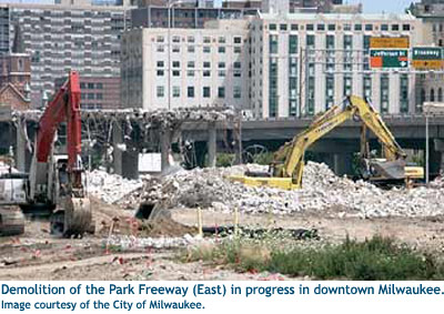 Demolition of the Park East Freeway