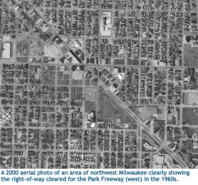 Park West Freeway right-of-way aerial image