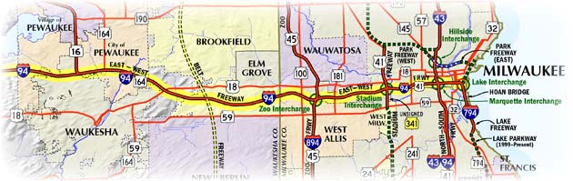 Map of East-West Freeway