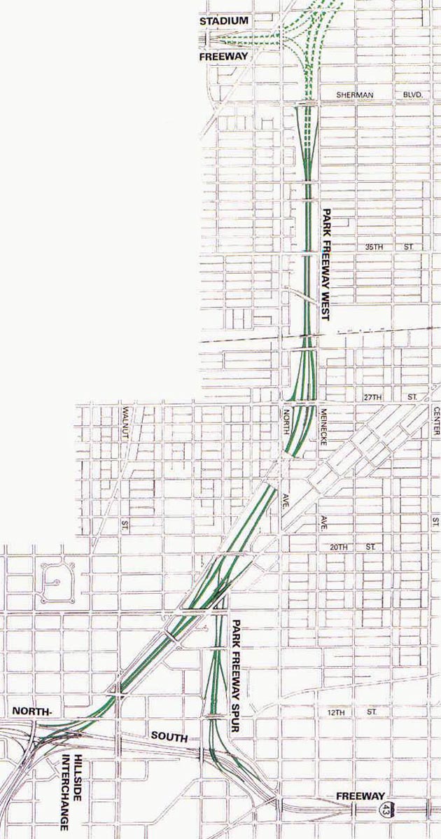 1964 Map of Park Freeway West