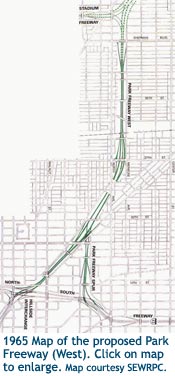 Map of the Park Freeway West, 1965.