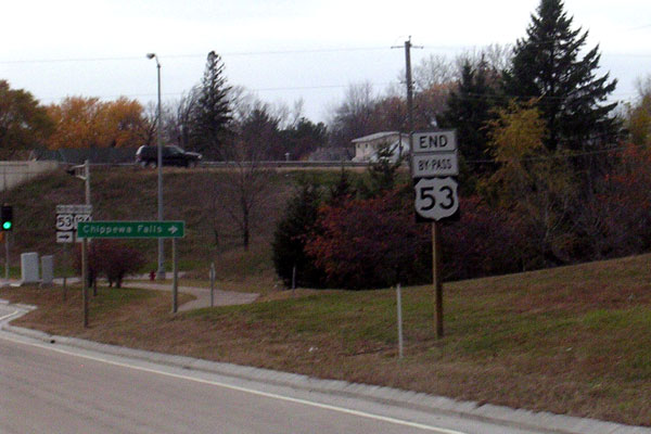 END BYPASS US-53 route marker at Hastings Way